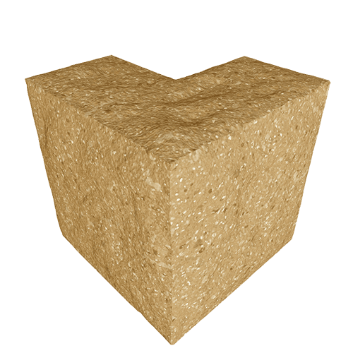 Сплитерный перегородочный Г-образный полублок ССПГ 19 охра светлый с мраморной крошкой