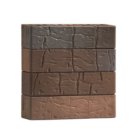 Кирпич лицевой Volgabrick Руст 0,7НФ №70/90