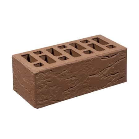 Кирпич лицевой Старый Оскол 1,4НФ коричневый рустик