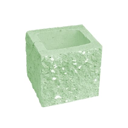 Сплитерный стеновой полублок рядовой ССБР 19 зеленый с мраморной крошкой