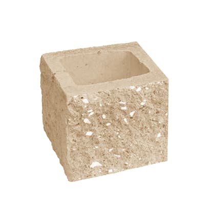 Сплитерный стеновой полублок рядовой ССБР 19 охра светлый с мраморной крошкой