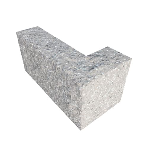 Сплитерный перегородочный Г-образный блок ССПГ 39 сталь с мраморной крошкой