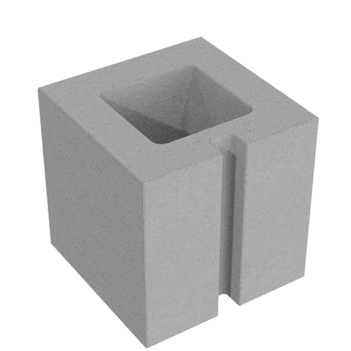 Стеновой полублок СБП 19 серый