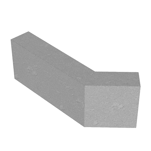 Перегородочный полублок Г-образный "135" серый