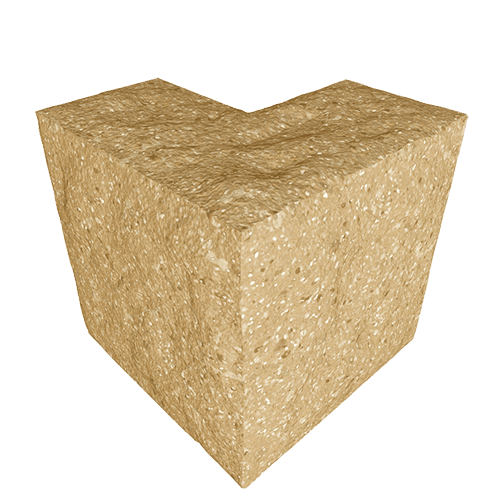 Сплитерный перегородочный Г-образный полублок ССПГ 19 светло-коричневый с мраморной крошкой