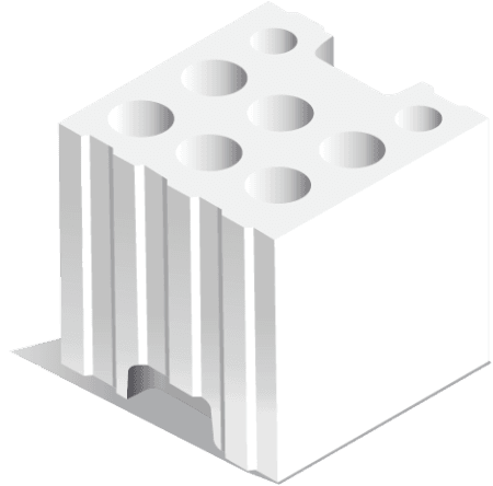 Блок силикатный пустотелый стеновой Novoblock Новоблок 250х250х250