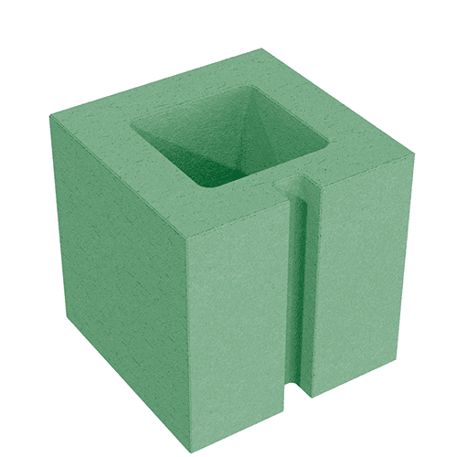 Стеновой полублок СБП 19 зелёный