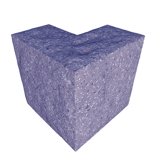 Сплитерный перегородочный Г-образный полублок ССПГ 19 цветной с мраморной крошкой