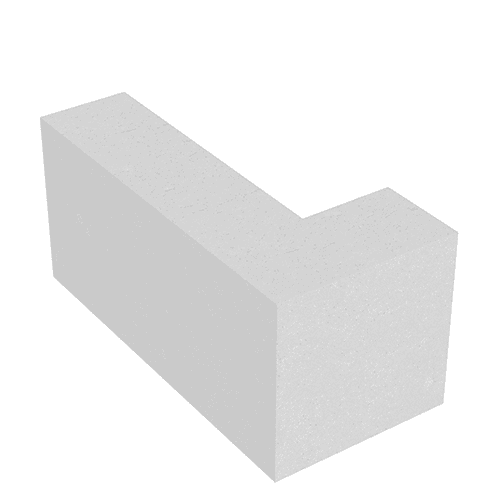 Сплитерный перегородочный Г-образный блок ССПГ 39 ярко-белый