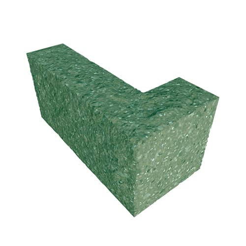 Сплитерный перегородочный Г-образный блок ССПГ 39 салатный с мраморной крошкой