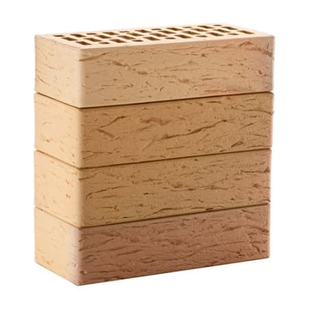 Кирпич ЛСР лицевой керамический пустотелый 1НФ пшеничный флэш рустик