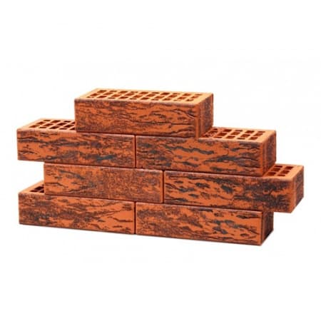 Воротынский кирпич лицевой 1НФ красный графит руст