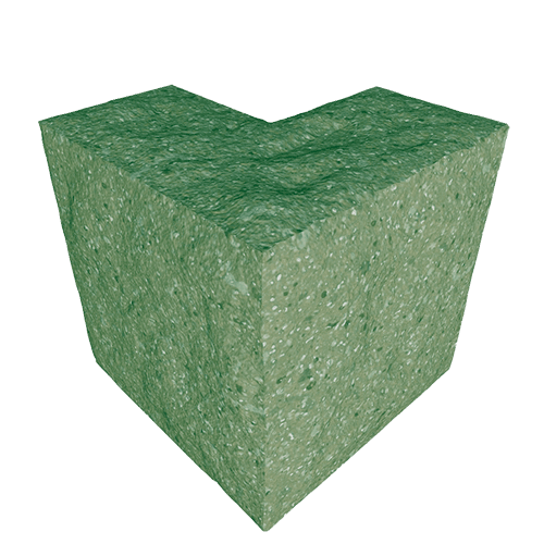 Сплитерный перегородочный Г-образный полублок ССПГ 19 салатный с мраморной крошкой