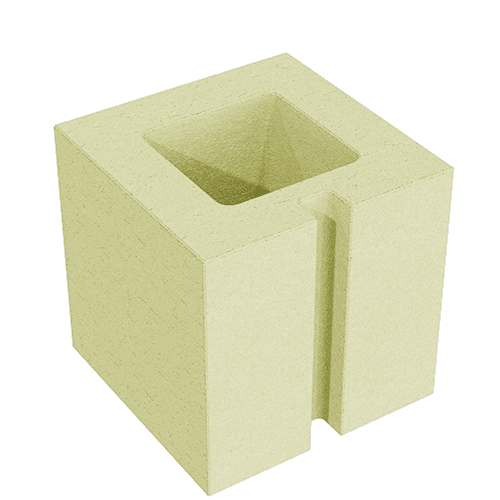 Стеновой полублок СБП 19 желтый на бц