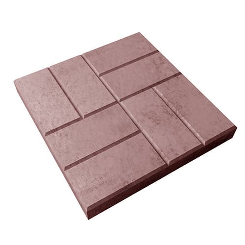 Тротуарная плитка Арт Альянс 8 кирпичей (шагрень) 300 х 300 х 45 Красный