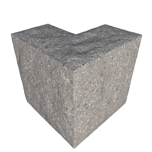 Сплитерный перегородочный Г-образный полублок ССПГ 19 серый с мраморной крошкой