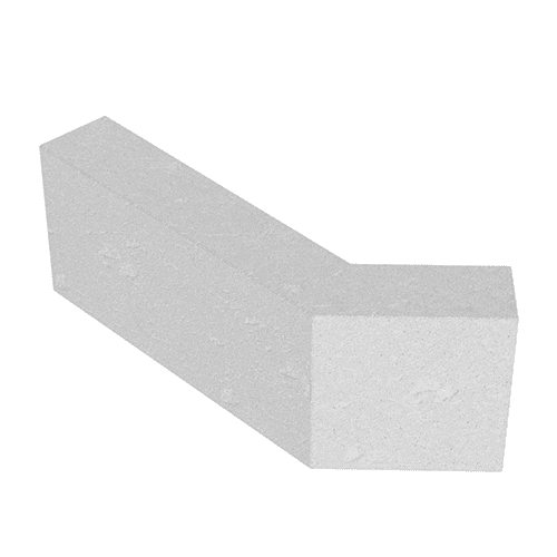 Перегородочный полублок Г-образный "135" белый цемент