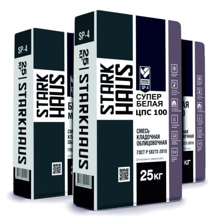 Смесь кладочная STARKHAUS ЦПС-100 супер белая 25 кг