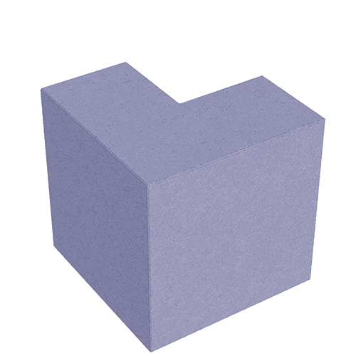 Перегородочный полублок Г-образный ПБГ 19 цветной