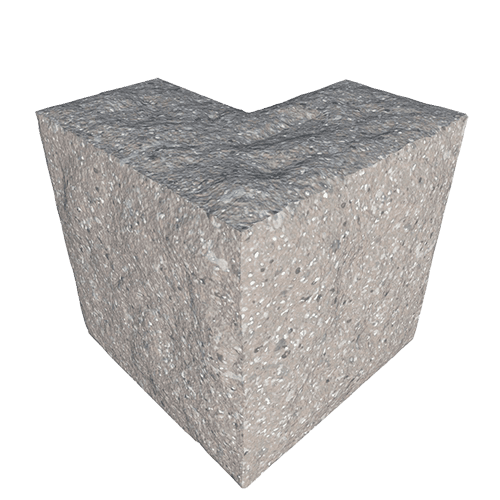 Сплитерный перегородочный Г-образный полублок ССПГ 19 сталь с мраморной крошкой