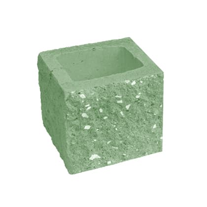 Сплитерный стеновой полублок угловой ССБУ 19 салатный с мраморной крошкой