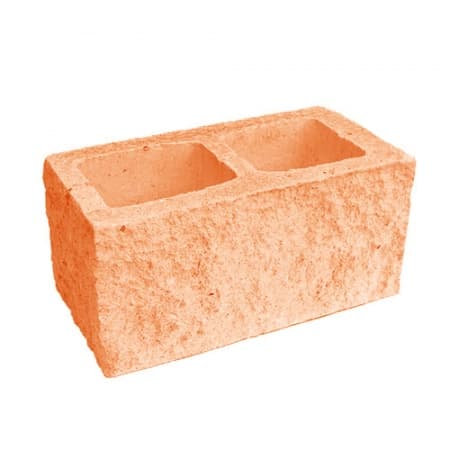 Блок пустотелый с гранью колотой фактуры Besser цветной на сером цементе