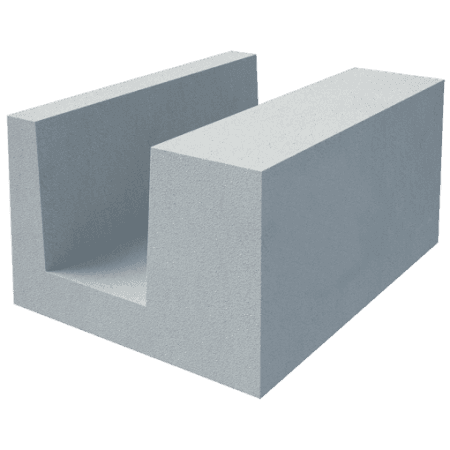 Газобетонный U-образный блок Build stone D500 500х375х250