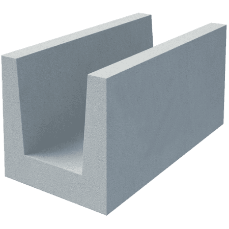 Газобетонный U-образный блок Build stone D500 500х250х250