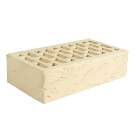 Кирпич лицевой пустотелый Норский 1НФ слоновая кость рифленый