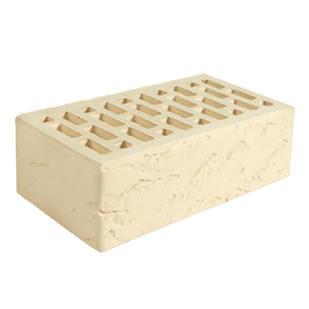 Кирпич лицевой пустотелый Норский 1,4НФ слоновая кость рифленый