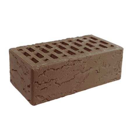 Кирпич лицевой пустотелый Норский 1,4НФ коричневый рифленый