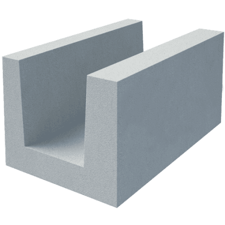 Газобетонный U-образный блок Build stone D500 500х300х250