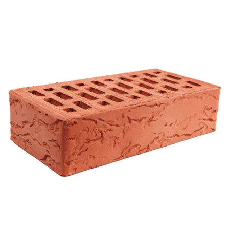 Кирпич лицевой пустотелый Норский 1НФ красный рифленый